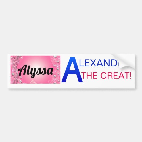 Names Alyssa and Alexander School Bus signsticker Bumper Sticker