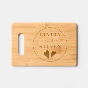 Names and hearrts in a circle wedding Charcuterie Engraved Cutting Board