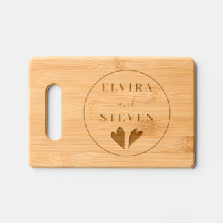 Names and hearrts in a circle wedding Charcuterie Engraved Cutting Board