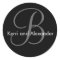 Names and Initial Monogram B Sticker Black & White