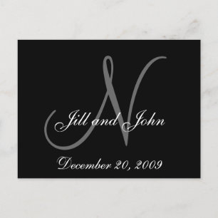 Names and Initial Monogram Wedding Announcement Postcard