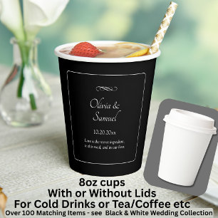 Names Date Message Black White Infinity Paper Cups