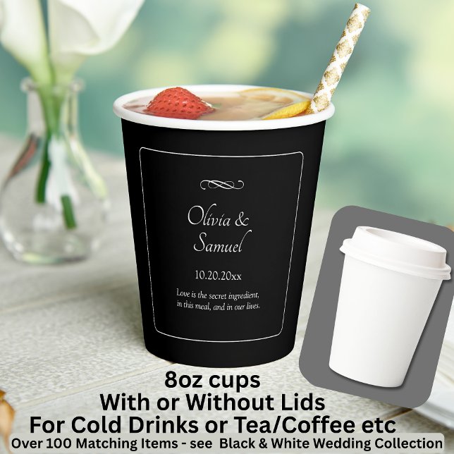Names Date Message Black White Infinity  Paper Cups (Creator Uploaded)