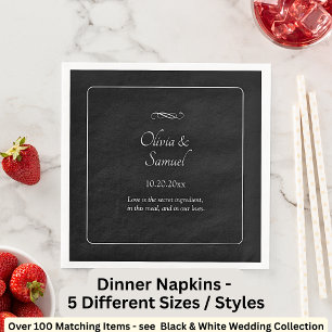 Names Date Message Black White Infinity  Paper Dinner Napkins