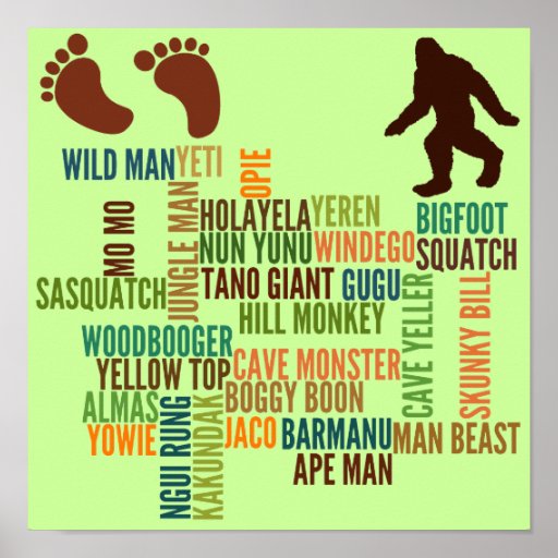 Names for bigfoot poster zazzle