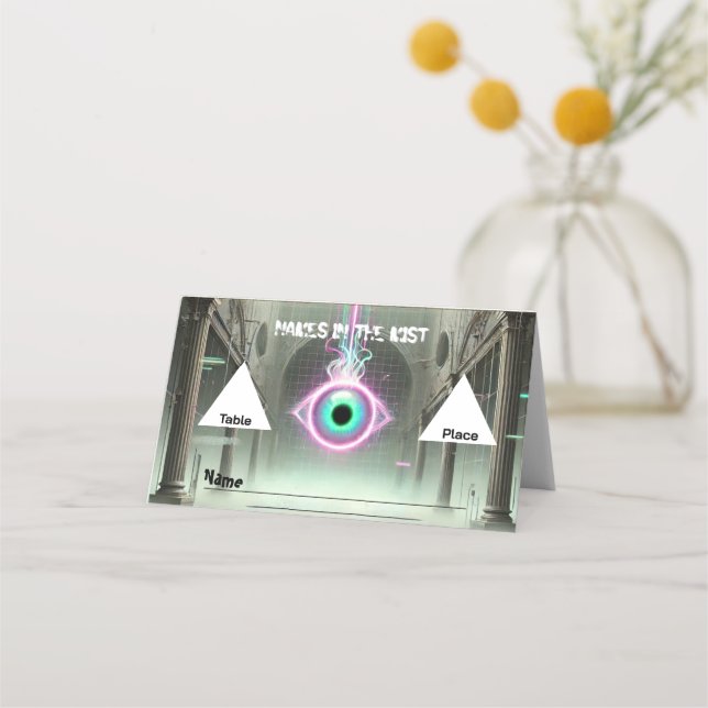 👁️ “Names in the mist” Weirdcore Place Card 👁️ (Front)