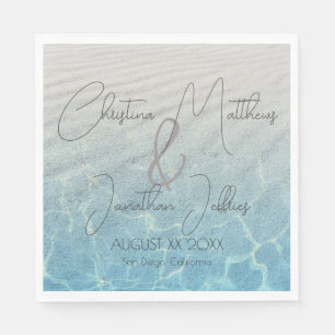 Names in the Sand Beach Wedding Napkins