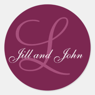 Names Initial Monogram L Wedding Favor Stickers