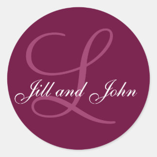 Names Initial Monogram L Wedding Favor Stickers