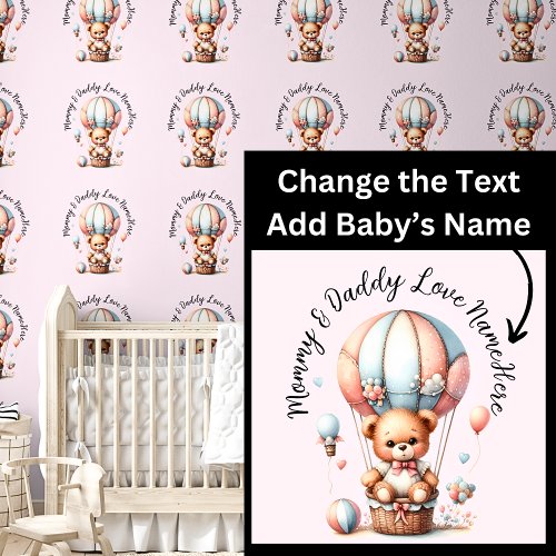 Names Love Baby Name _ Cute Teddy Bear on Pink     Wallpaper