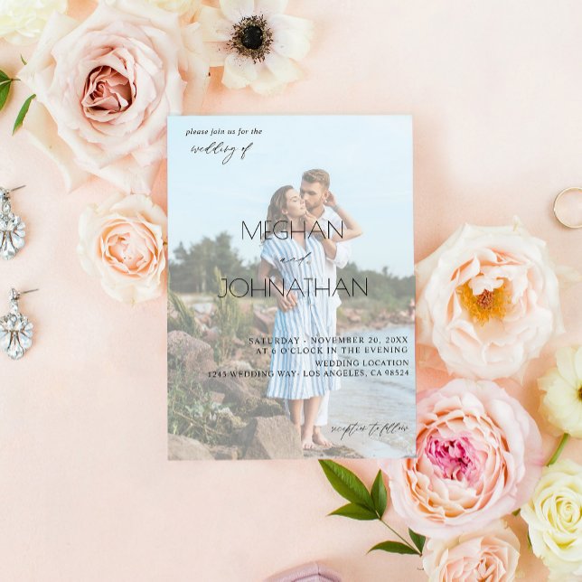 Names Modern Photo 6 Vertical Wedding Invitation (Creator Uploaded)