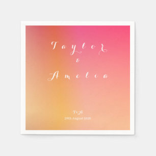 Names Monogram Minimal Gradient Wedding Napkins