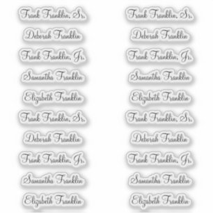 Names of 20 Guests Modern Elegant Calligraphy Sticker