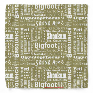 Names of Bigfoot Bandanna - Tan