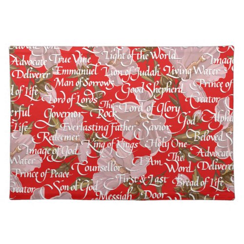 Names of Christ Christmas  Cloth Placemat