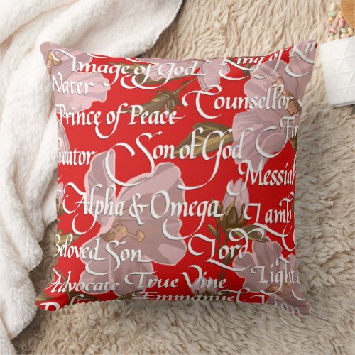 Names of Christ Christmas  Throw Pillow