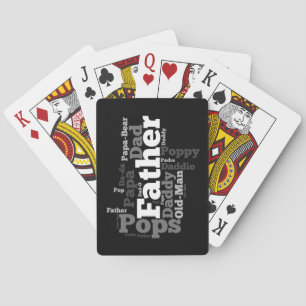 Names of Dad Father's Day Collage Poker Cards