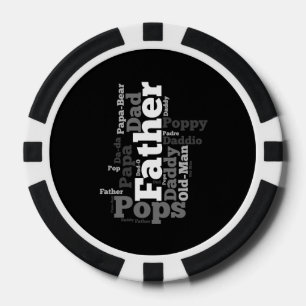 Names of Dad Father's Day Collage Poker Chips
