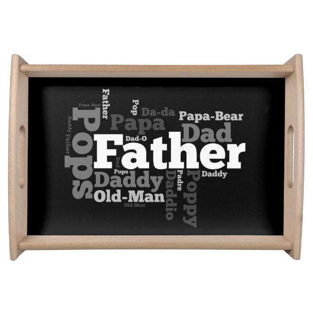Names of Dad Father's Day Collage Serving Tray (Front)