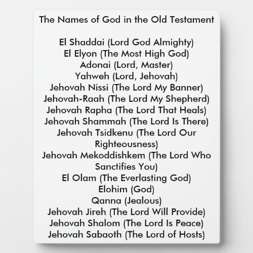Names of God 8 x 10 Tabletop Photo Plaque
