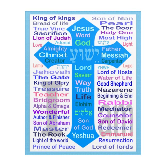 Names of God and Jesus  Acrylic Print (Front)