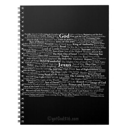 Names of God and Jesus gotGod316com Notebook