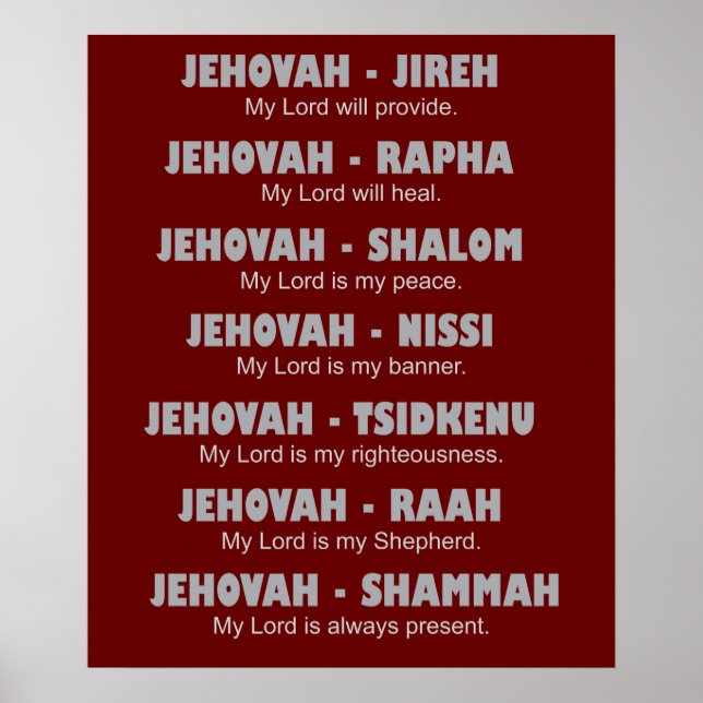 Names of God Art Design Ter Scott Poster (Front)