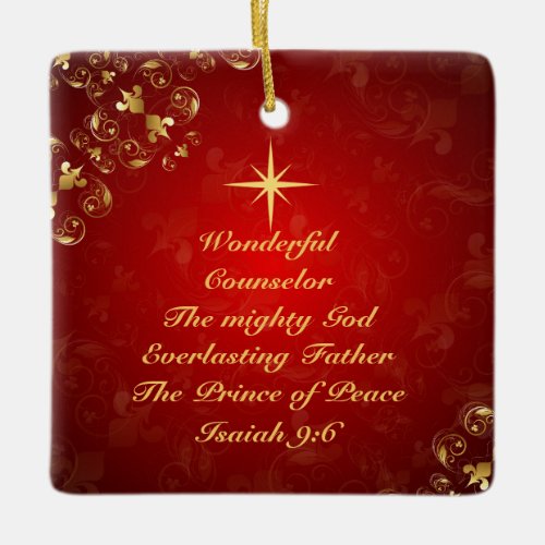 Names of God Bible Verse Isaiah 96 Personalized Ceramic Ornament