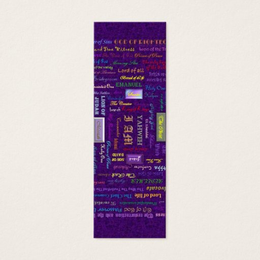 Customizable names of God bookmark Business Card Template
