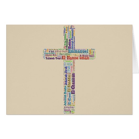 Names Of God Cross Cards (Front Horizontal)