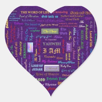 Names Of God Heart Stickers by charlynsun at Zazzle