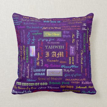 Names Of God Reversible Custom Pillow by charlynsun at Zazzle