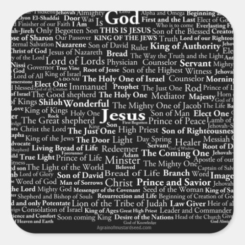 Names of God Square Sticker