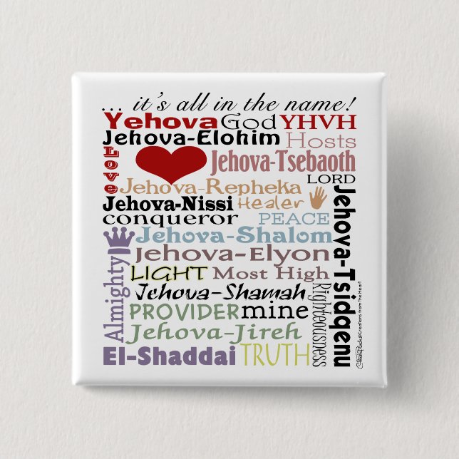 Names of God-Subway Art Button (Front)