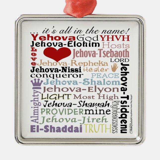 Names of God-Subway Art Metal Ornament (Front)