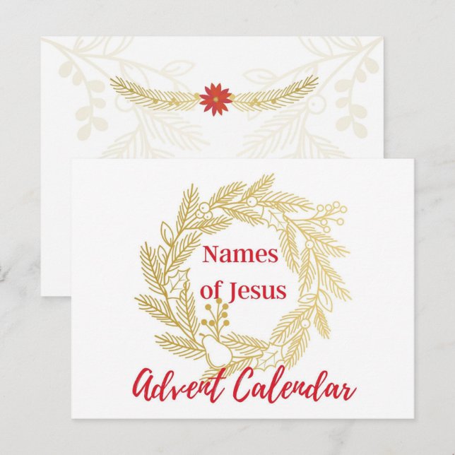 Names Of Jesus Advent Calendar Cover Postcard (Front/Back)