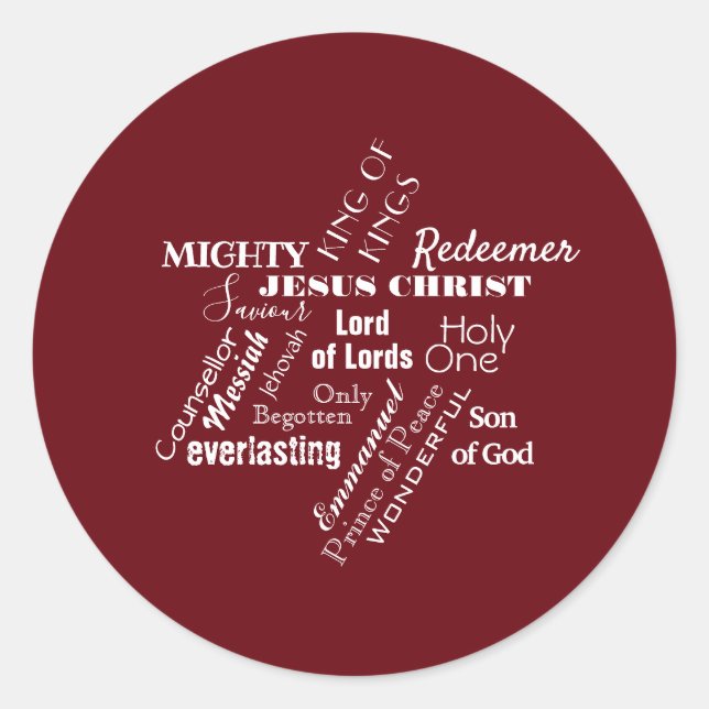 Names of Jesus Christmas Sticker (Front)