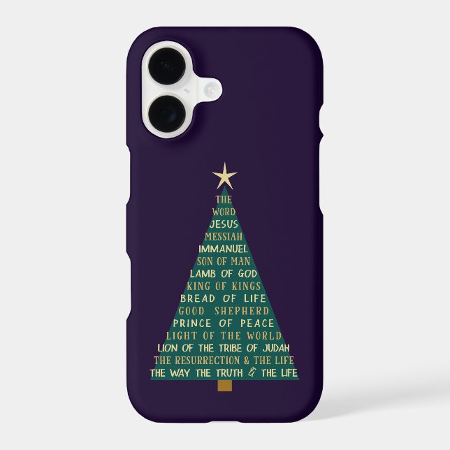 Names of Jesus Christmas Tree iPhone Case (Back)