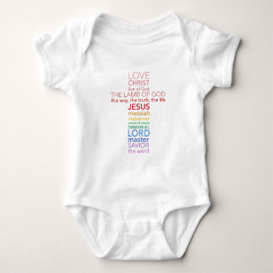 Names of Jesus Cross Baby Bodysuit