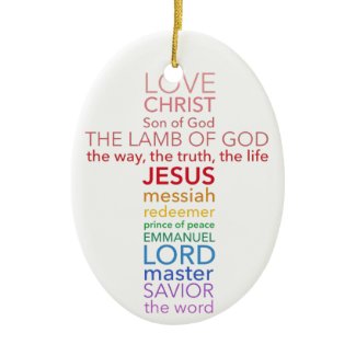 Names of Jesus Cross Christmas Ornaments
