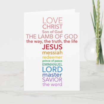 Names Of Jesus Cross Holiday Card by PureJoyShop at Zazzle
