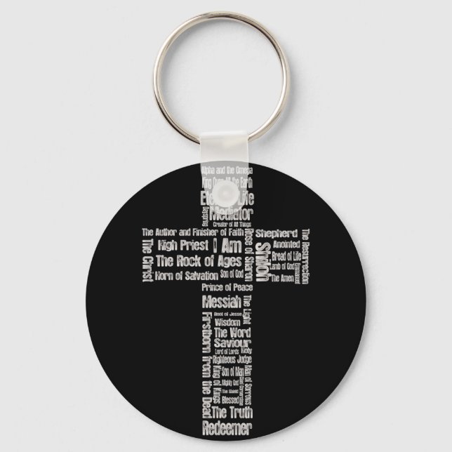 Names of Jesus Cross Keychain (Front)