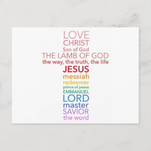 Names of Jesus Cross Postcard