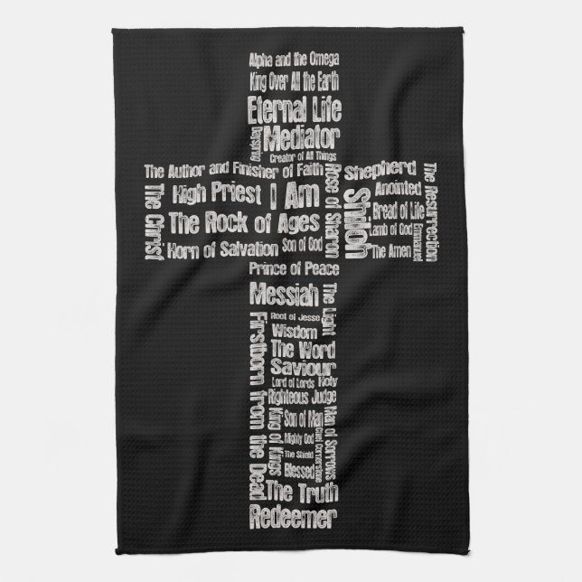 Names of Jesus Cross Towel (Vertical)