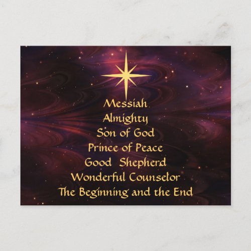 Names of Jesus _ Customized  Christmas Postcard