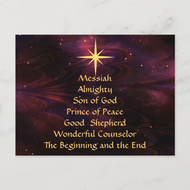 Names of Jesus - Customized  Christmas Postcard (Front)