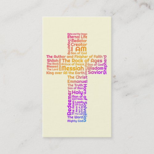 Names of Jesus Eph 2 1_10 Gospel tract Business Business Card