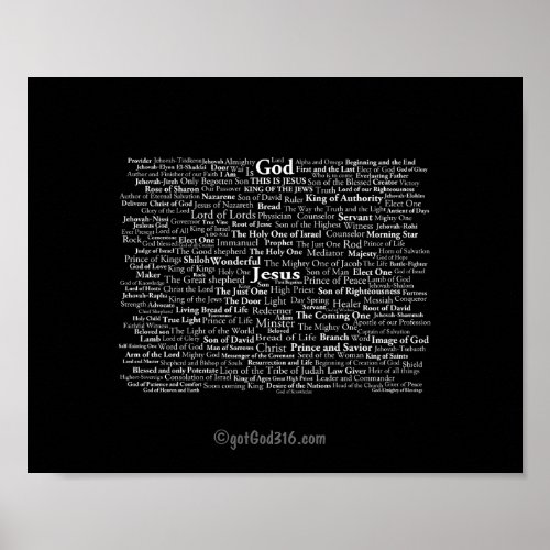 Names of Jesus gotGod316com Poster