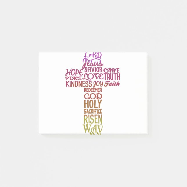 Names of Jesus in the form of a cross design Post-it Notes (Front)