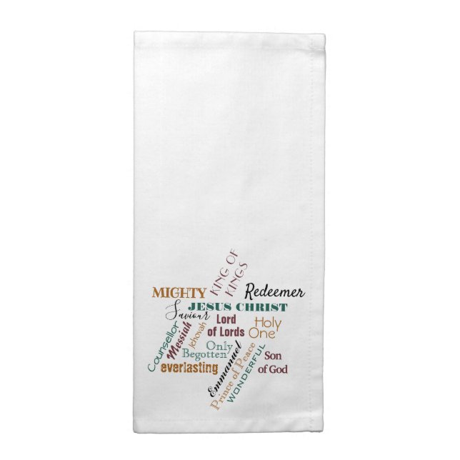 Names of Jesus Jewel Tones Cloth Napkin (Half Fold)